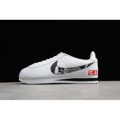 Nike Erkek Classic Cortez Leather Beyaz / Siyah Lifestyle Ayakkabı Türkiye - U7MP9ET8